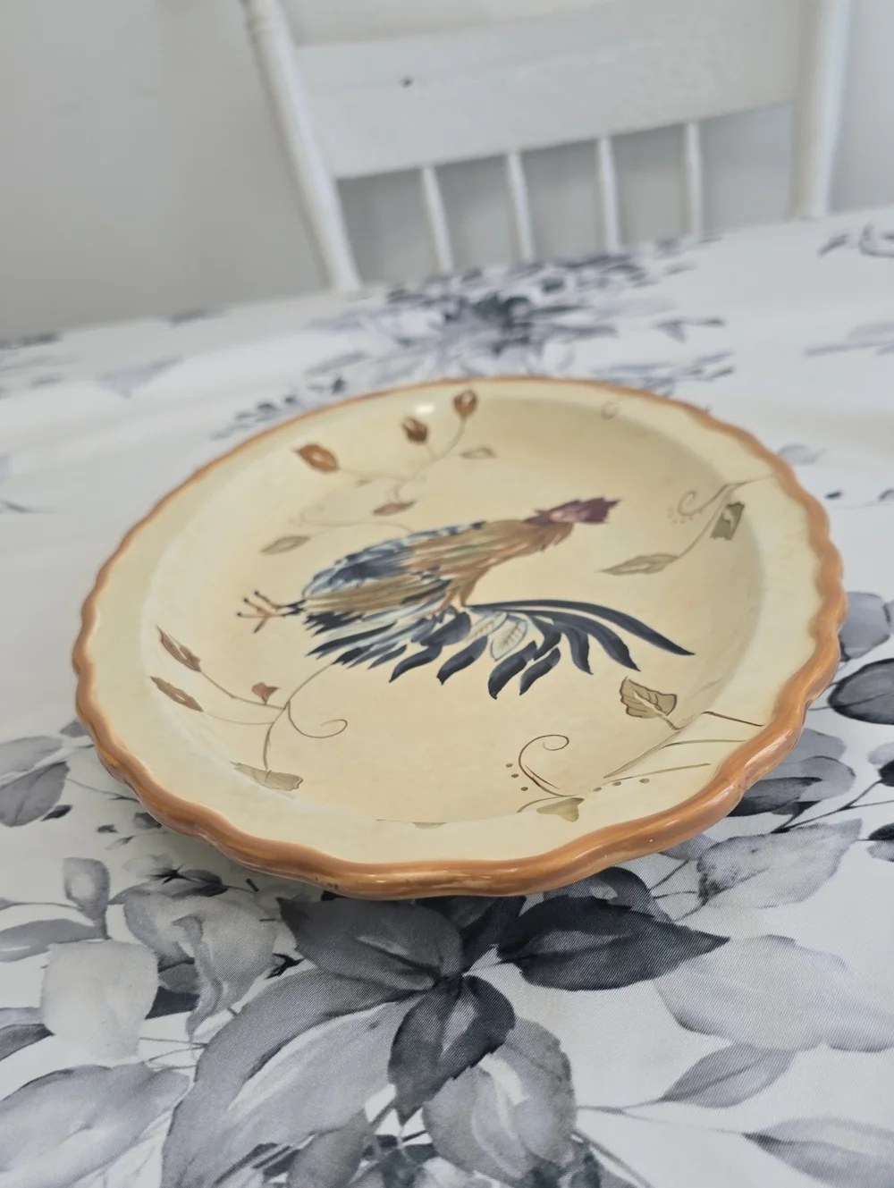 Whole Home Canterbury Rooster Oval Platter Ceramic 13.75